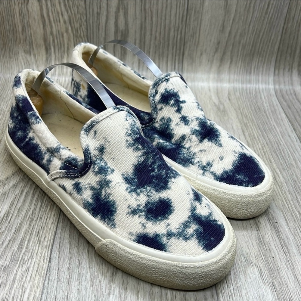Madewell Blue and White Slip-On Sneakers